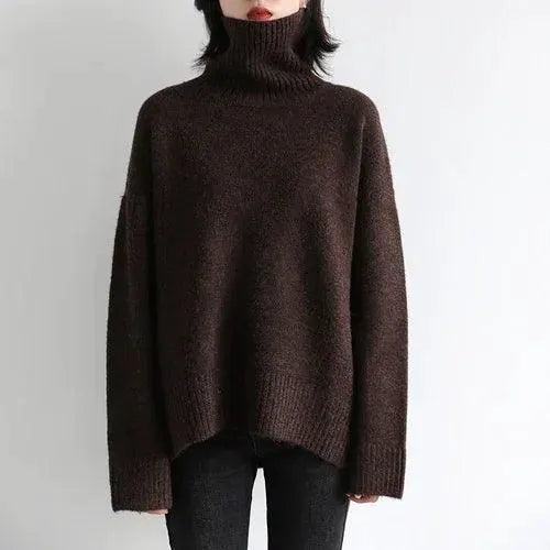 Cozy Mohair Turtleneck Sweater For Women Luxury Pullover