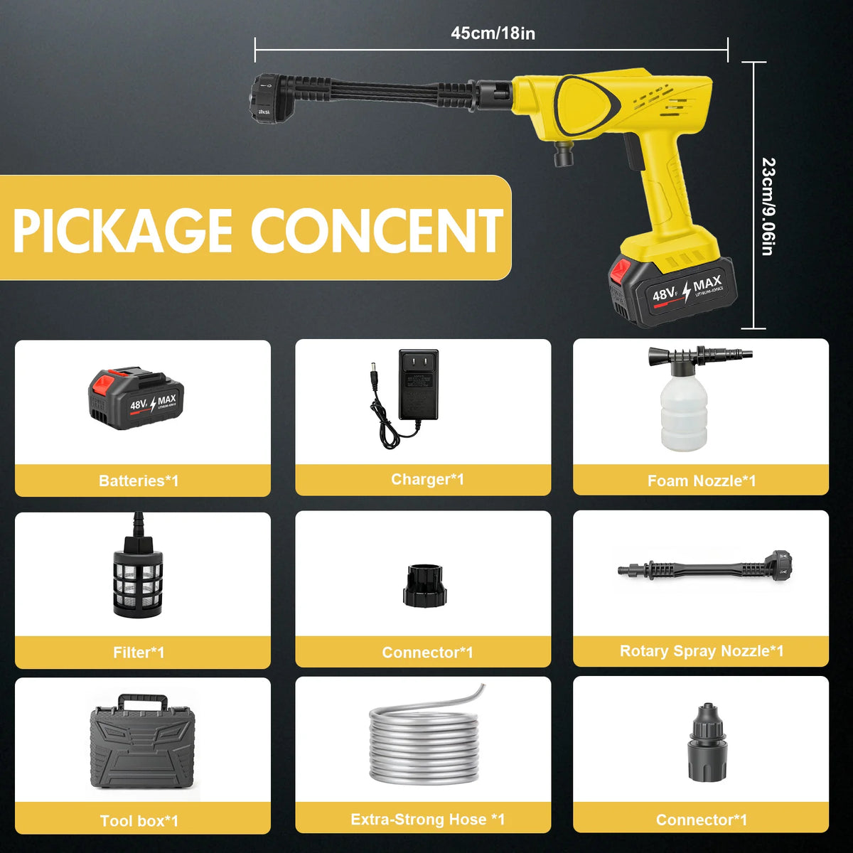 Cordless Electric High-Pressure Cleaner Washer Water Spray Gun — product view 8