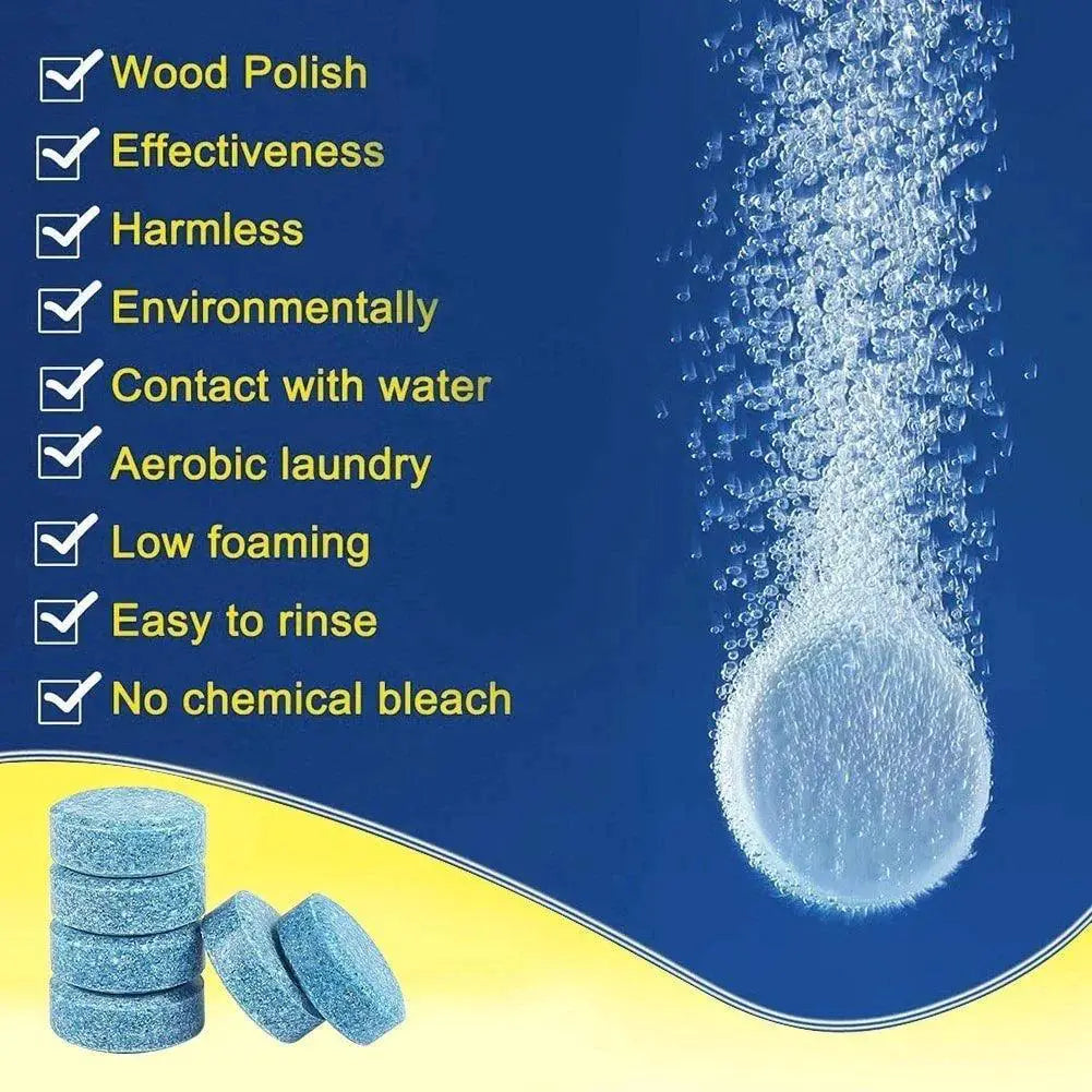 Effervescent Cleaning Tablets for Glass and Toilets Solution