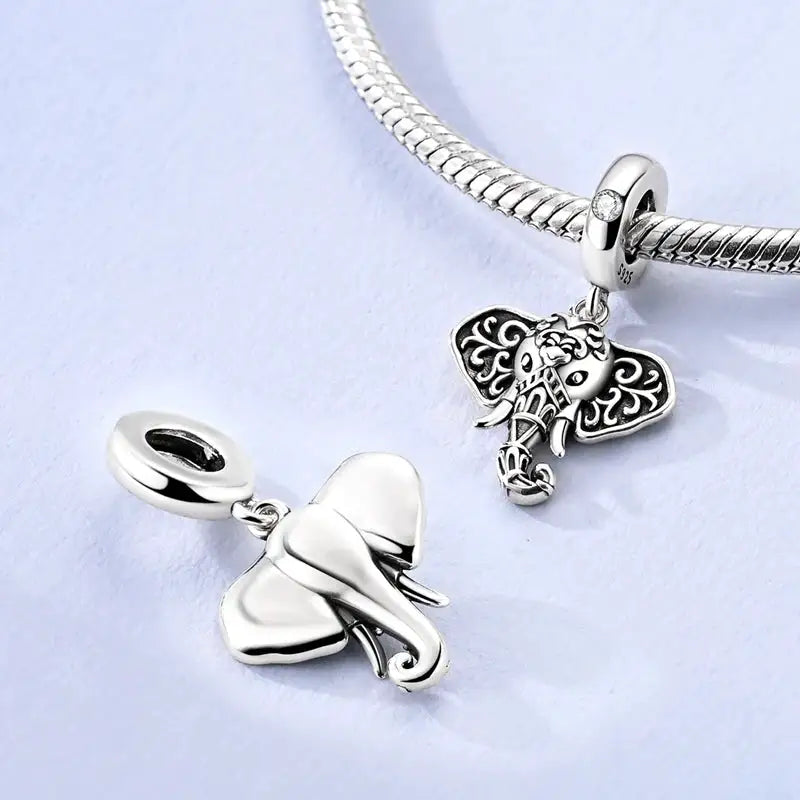MULA 925 Sterling Silver Charms Pendant Bead Fit Original Bracelet Necklaces Peak Bird Elephant Vintage Charm Women Jewelry Gift