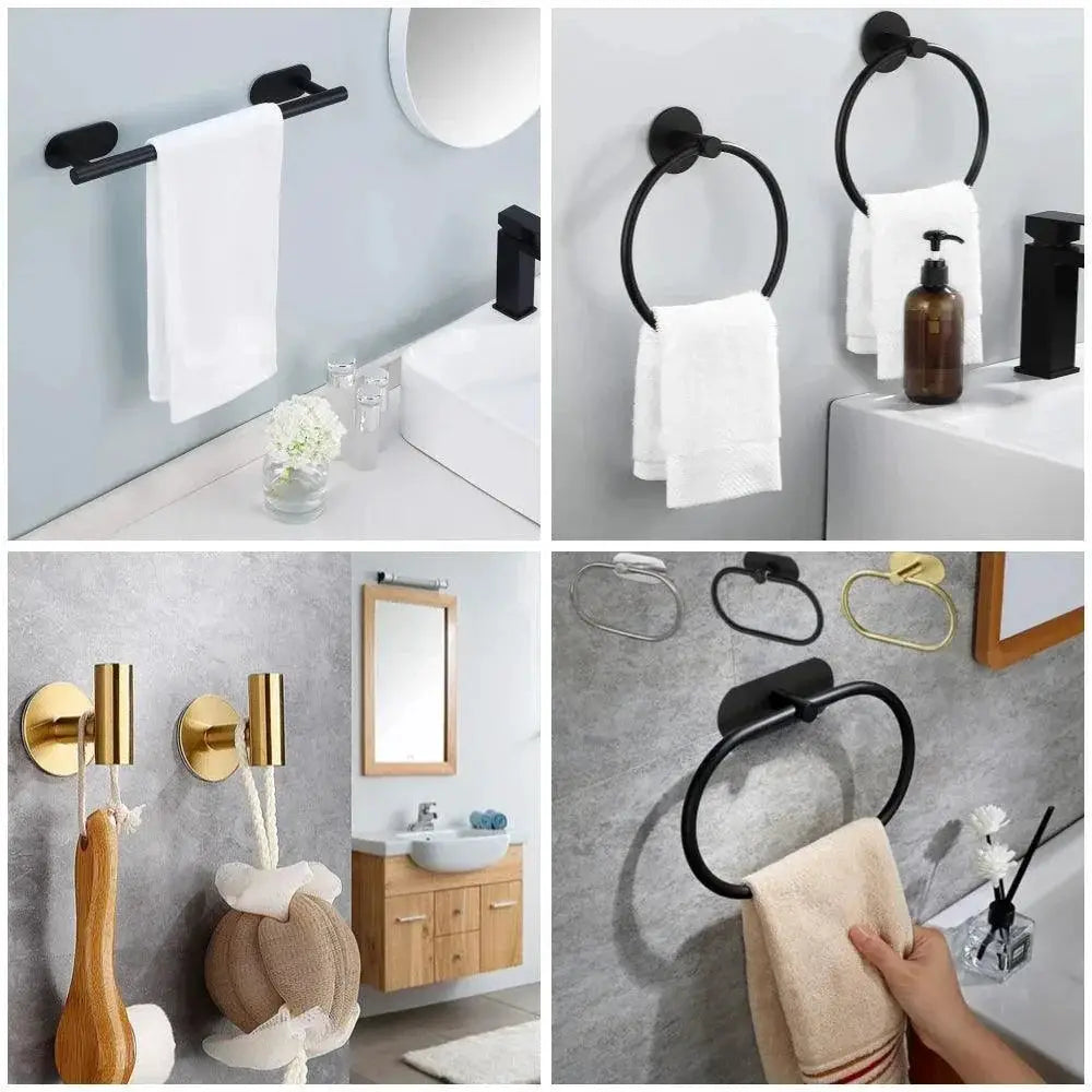 Bathroom Hardware Set With Wall Mount Organizer Space Saver