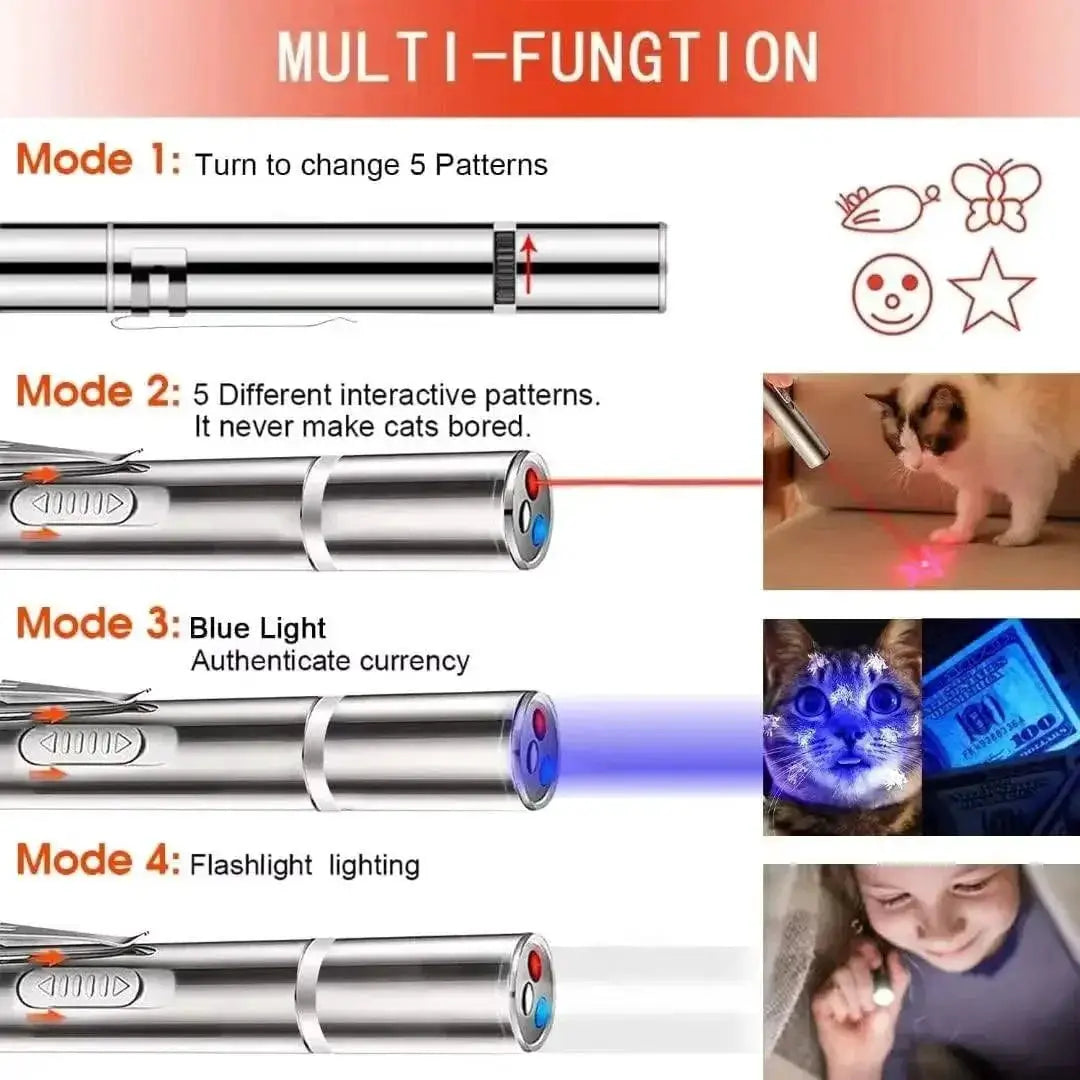 Cat Interactive Laser Pointer USB Rechargeable Chaser Pen