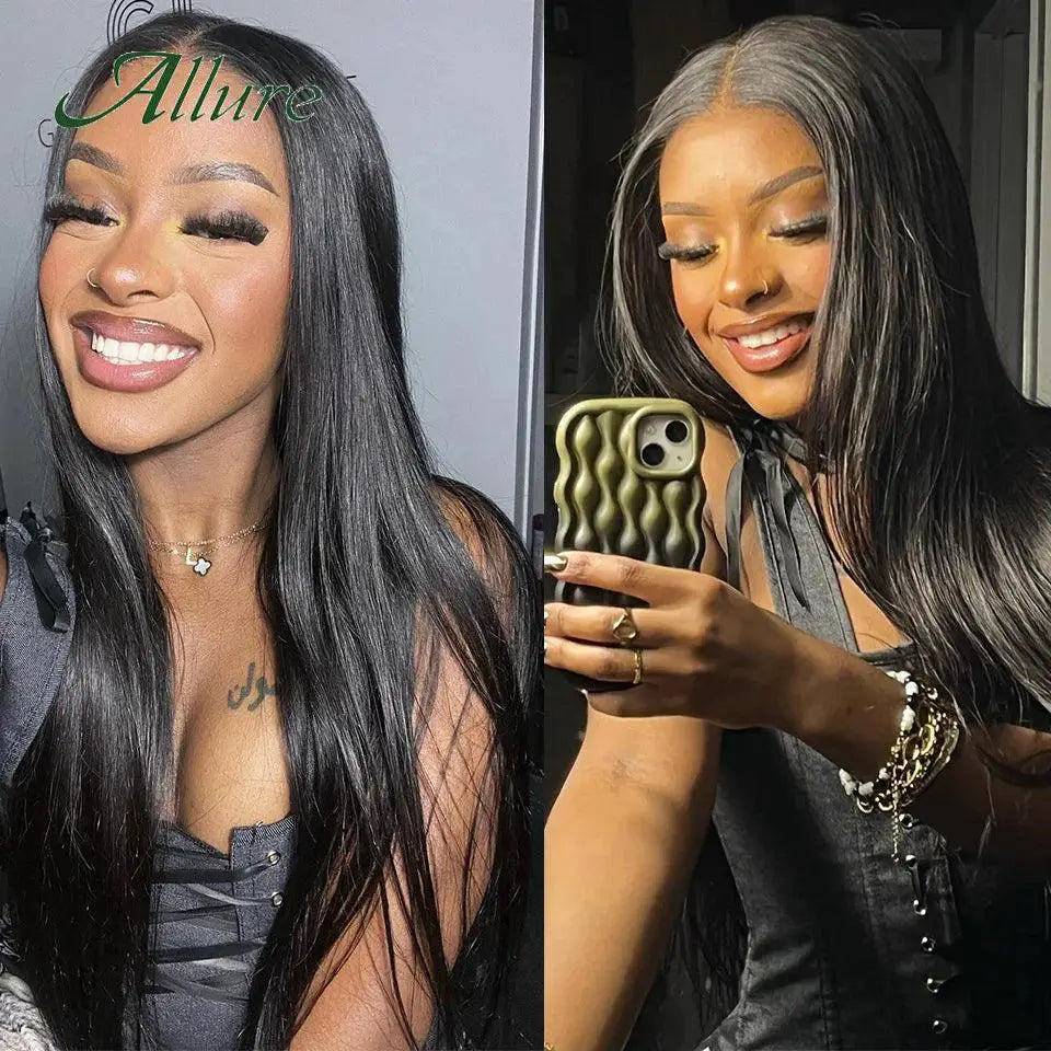 Glueless Long Straight Brazilian Lace Front Wig Pre Plucked