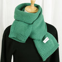 Women's Solid Color Wool Knitted Warm Thickened Scarf Gaiter