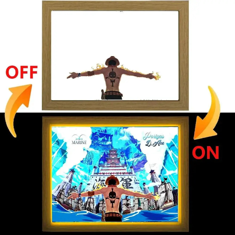 One Piece Zoro and Luffy LED Night Light Frame Anime Decor