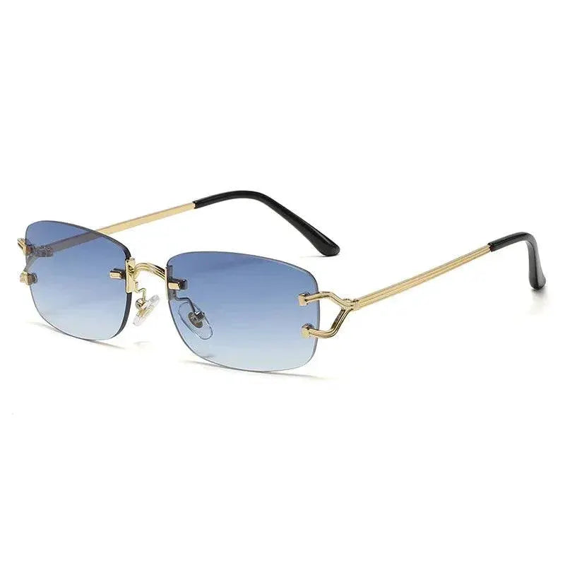 Rimless Rectangle Sunglasses For Men And Women UV Protection