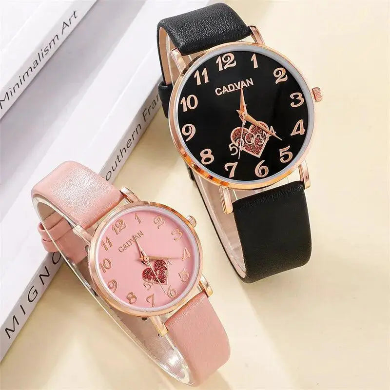 Luxury Leather Quartz Watches For Stylish Couples Set