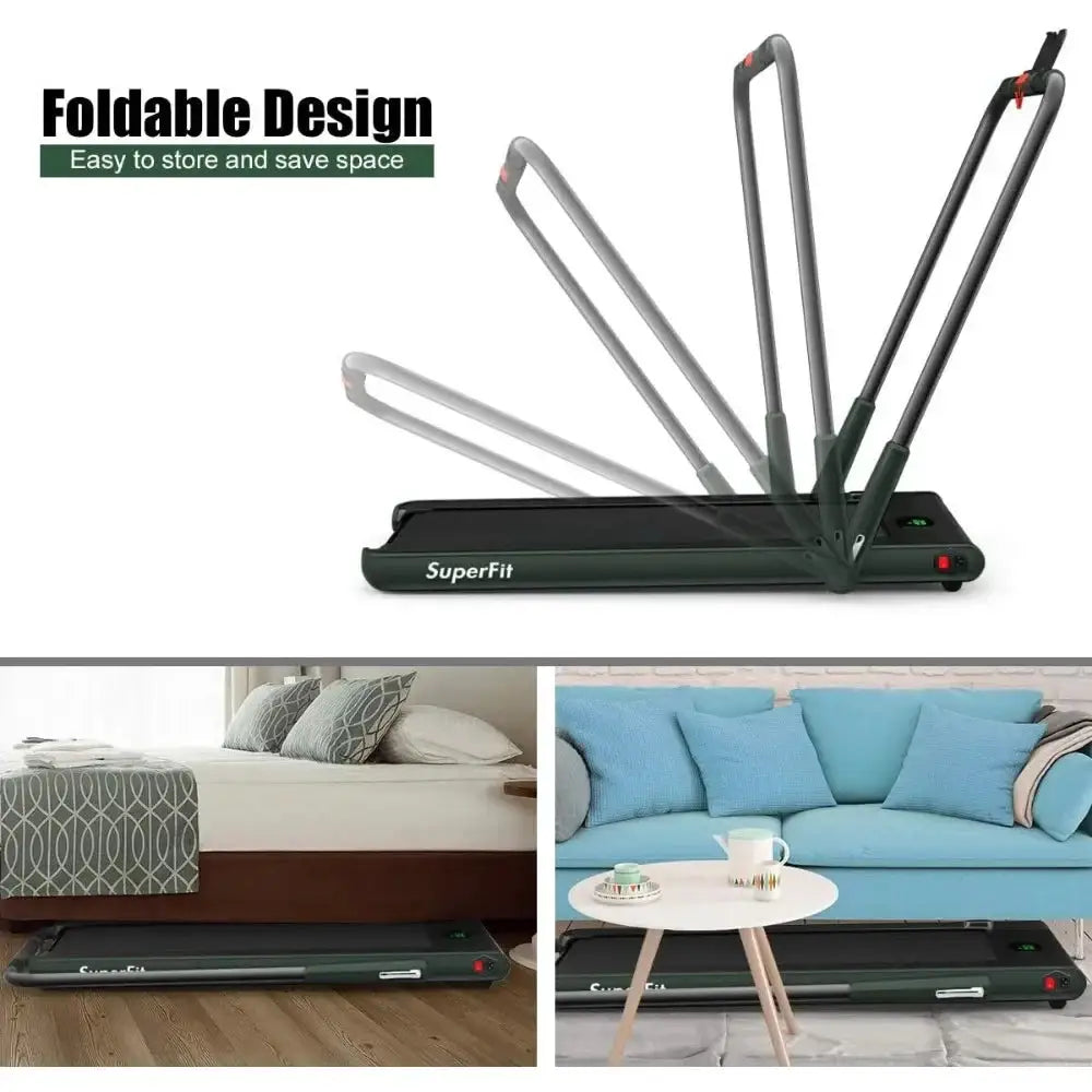 Foldable Walking Pad with Under Desk Treadmill, Smart App, Remote, LED Display for Compact Spaces