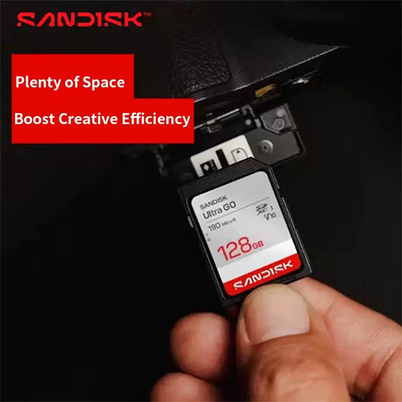 SANDISK Ultra GO SD Card V10 High Speed UHS-I Memory Card Max 190Mb/s Read SDHC 32GB SDXC 64GB 128GB Full HD Video Camera Cards