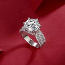 Sterling Silver Silver Gold Plated Moissanite Ring