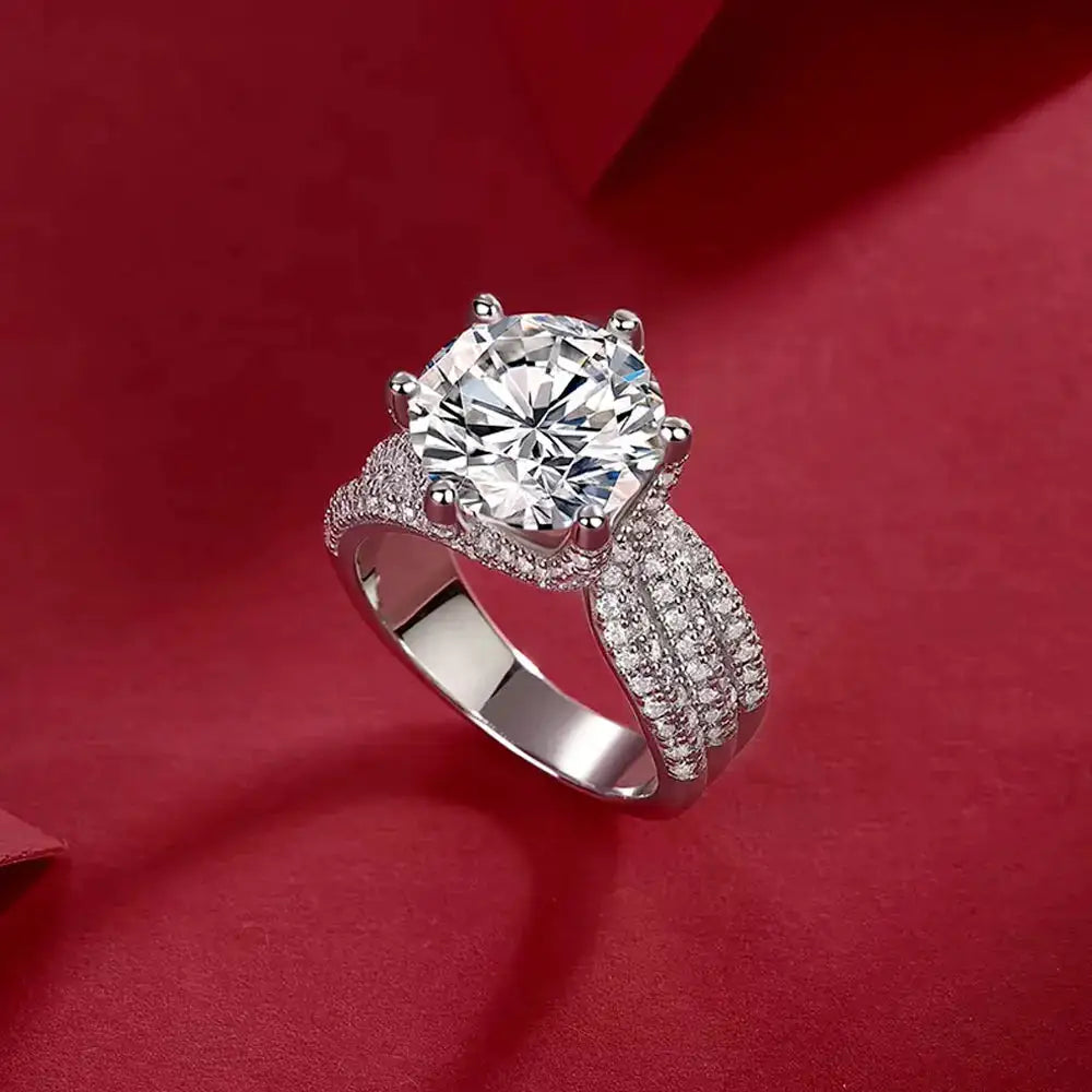 Sterling Silver Silver Gold Plated Moissanite Ring — product image 2