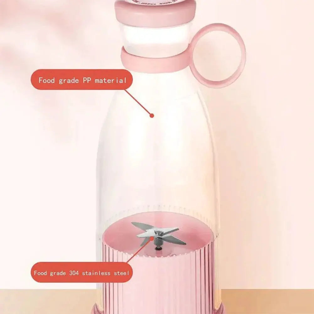 Rechargeable Portable Usb Fruit Juicer Bottle Blue Pink