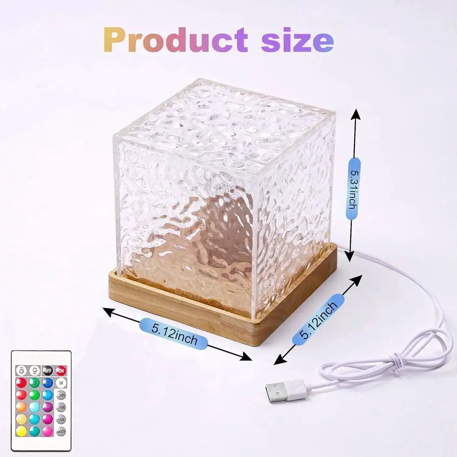 Rotating Water Ripple Projector Night Light Lamp 16 Colors