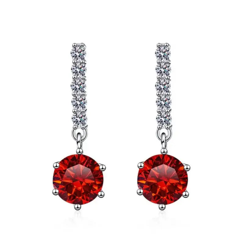 1CT*2 D VVS1 New Style Moissanite 925 Sterling Silver Dangle Earrings for Ladies Sparkling Wedding Jewelry Anniversary girl gift