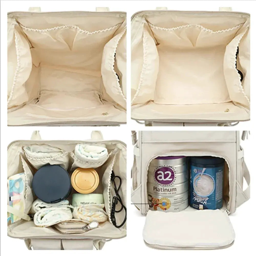 Waterproof Gray Baby Nappy Bag Mummy Backpack 2 Layer