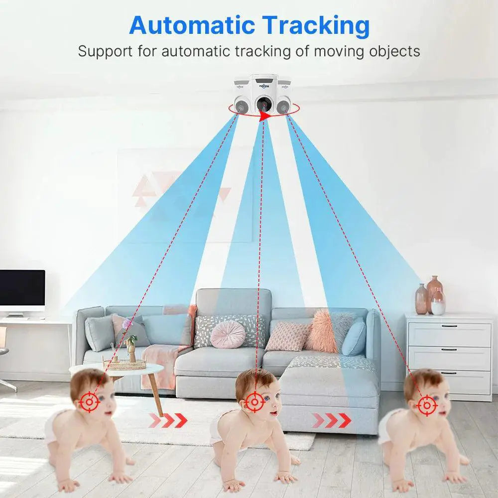 Hiseeu 2K PTZ Dome Camera Smart Home Security System