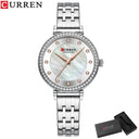 Luxurious Rhinestone Shell Dial Watch for Modern Women Stylish