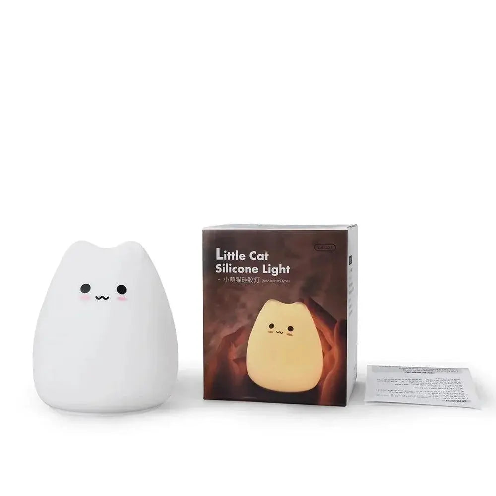 LED Cat Night Light For Kids Soft Silicone Touch Sensor