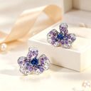 Sterling Silver Clover Moissanite Studs