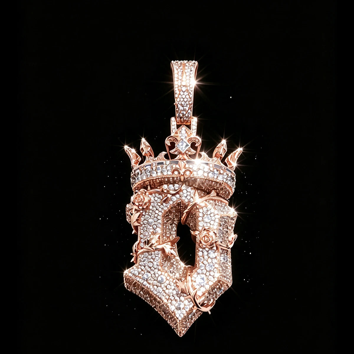 Iced Out Crown Rose Thorn