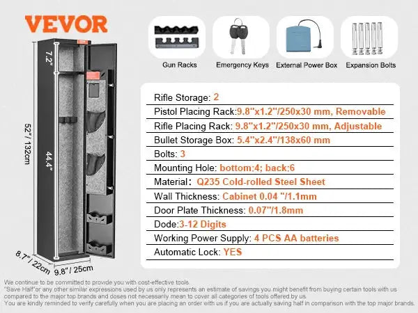 SucceBuy Rifle Gun Safe with Keypad — product image 9