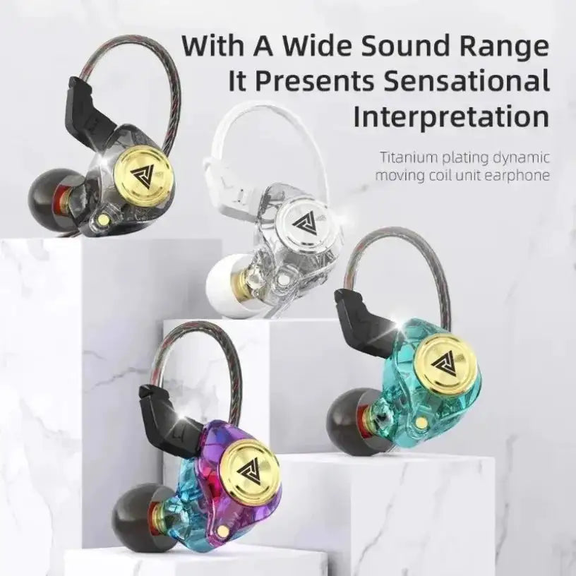 QKZ CK5 Wired Earphones In-Ear Headphones with Mic Volume Control HiFi Stereo Sound Deep Bass Tangle-Free for Phone Laptop PC