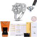 Moissanite Ring in Sterling Silver Certified