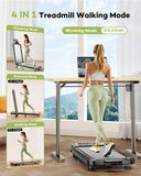 Folding Walking Pad With Incline RGB Lights Dual Screen Treadmill