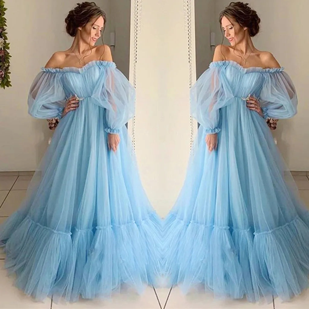 Backless Layered Tulle Lace Dress