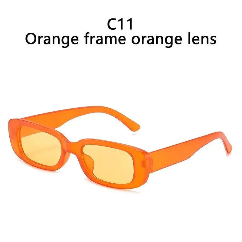 Trendy Vintage Rectangle Sunglasses For Women UV400 Shades