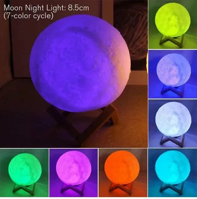 3D Color Changing Moon Lamp LED Night Light For Home Decor
