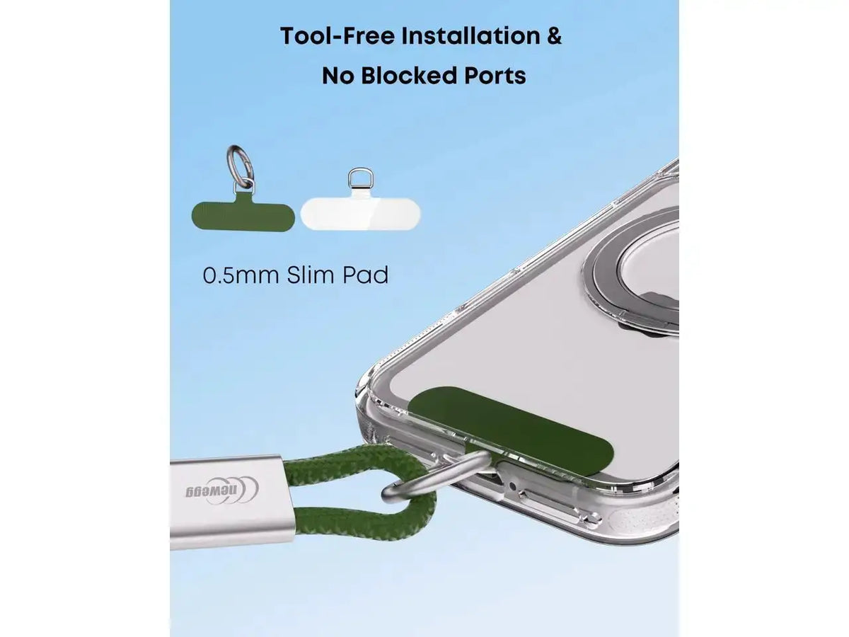 Newegg NEC11 2-in-1 Phone Lanyard Charger Cable, Adjustable Crossbody Neck Phone Strap Anti-Drop Hands-Free Phone Lanyard, 60W USB-C to USB-C Fast Charging Cord 4.92FT, Universal for iPhone Samsung
