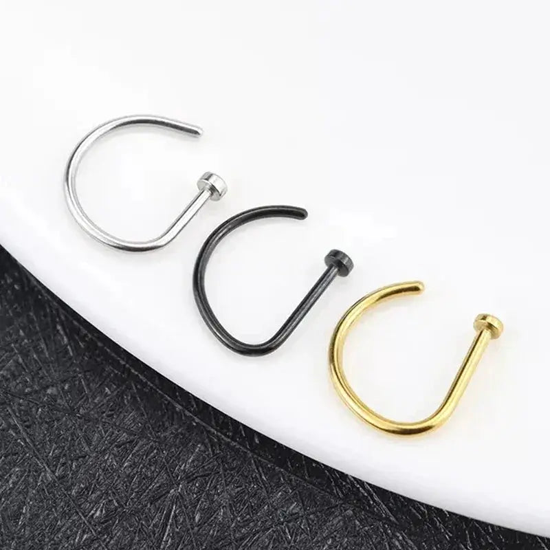 Women Fake Nose Ring Hoop Septum Non Piercing Clip