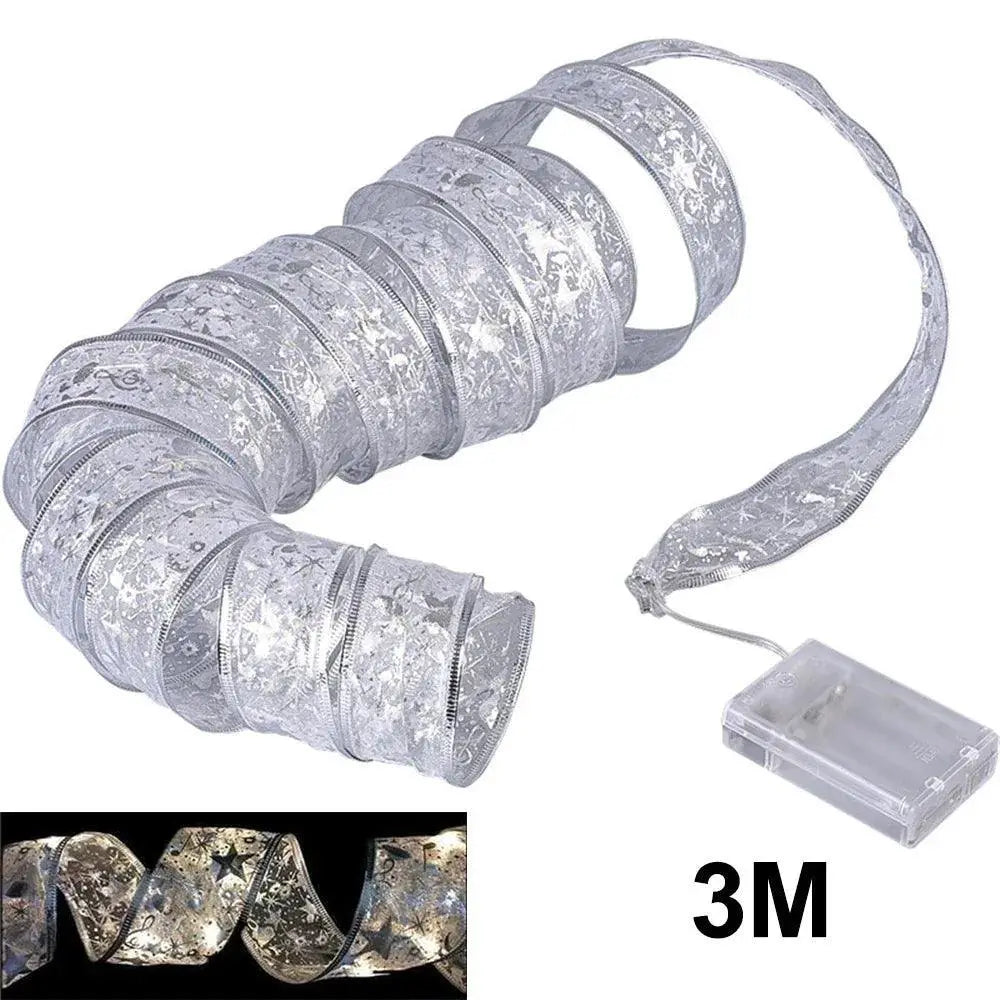 DIY Holiday Fairy Light Bows Festive Ribbon Ornaments