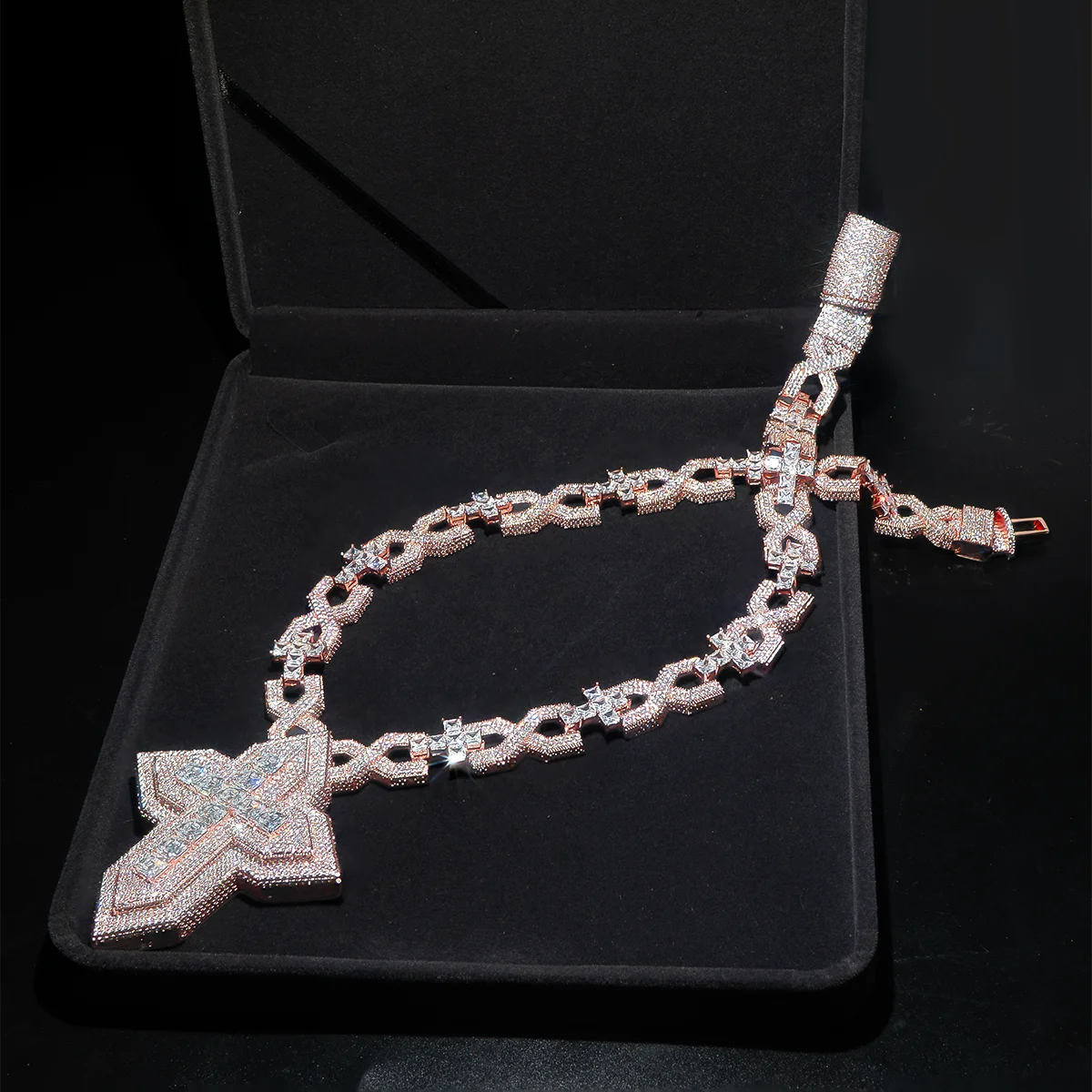 Iced Out Layered Cross Pendant