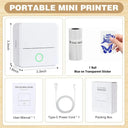 57mm Mini Bluetooth Thermal Sticker Printer Inkless Color On Clear Paper Gifts