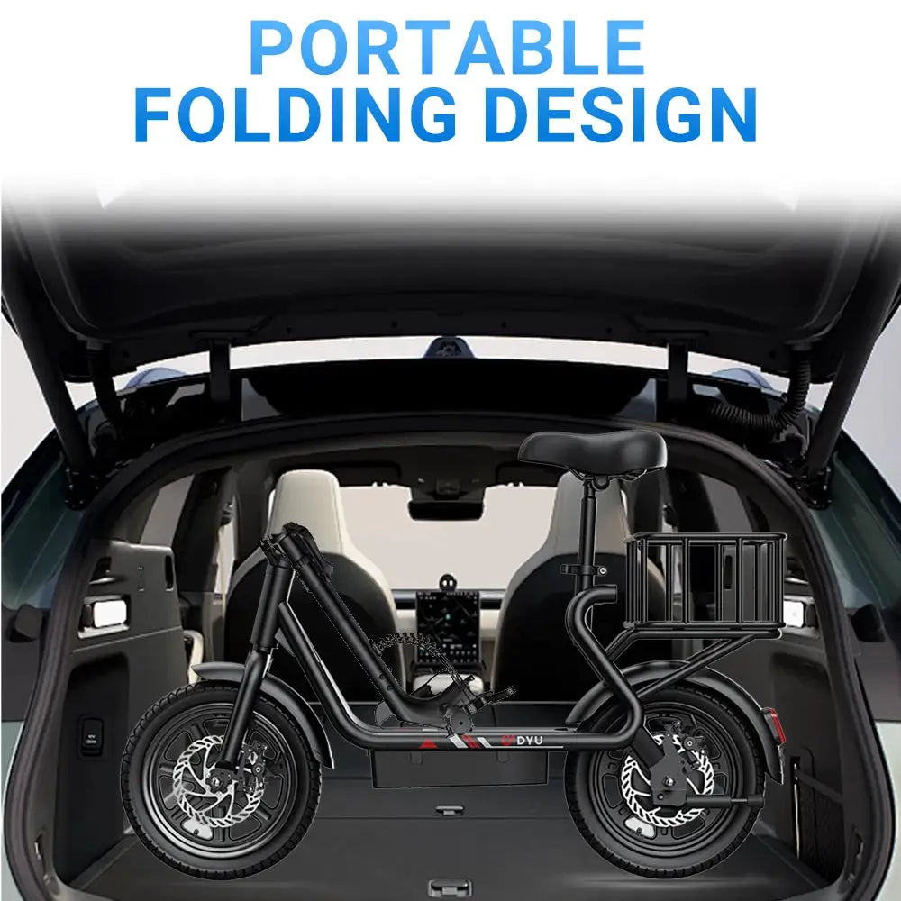 DYU C4 Folding Electric Scooter 14 inch Mini E-Bike 500W Peak 20MPH 36V 7.8AH Battery Compact City Commuter E-Scooter Style