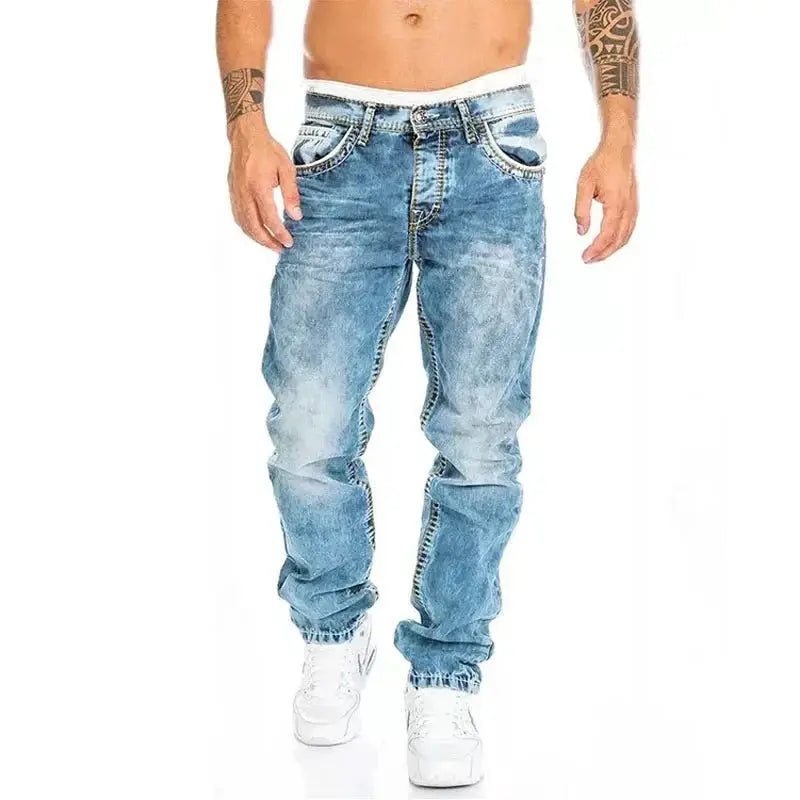 Mens Straight Stretch Slim Jeans Brands Homme Pants