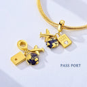 Charm Bead Pendent Silver Gold
