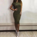 Satin Bandage Dress for Women Chic Shine