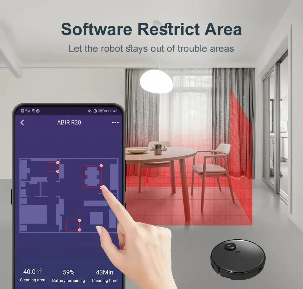 ABIR X8 Lidar Robot Vacuum Cleaner With Smart Water Tank - OurLum.com