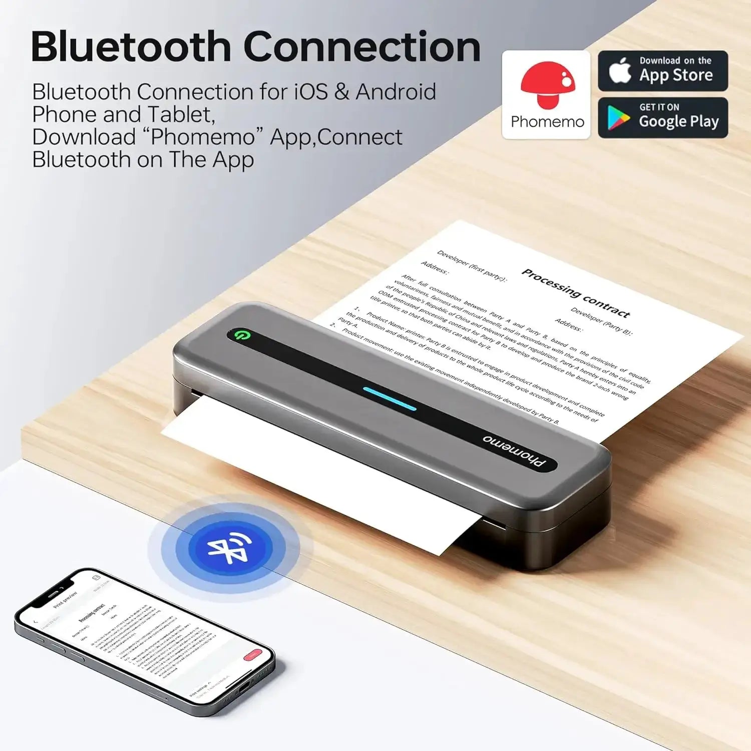 Phomemo Portable Wireless Printer M832 Thermal For Travel