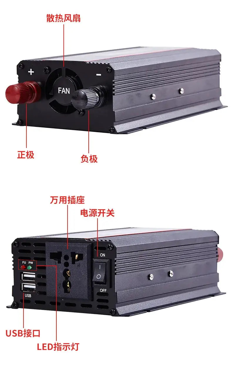 Inverter 12v 220v Solar Inverter 600W 1200W 2000W Portable Voltage Transformer Auto Charger Converter Car Power Inverter