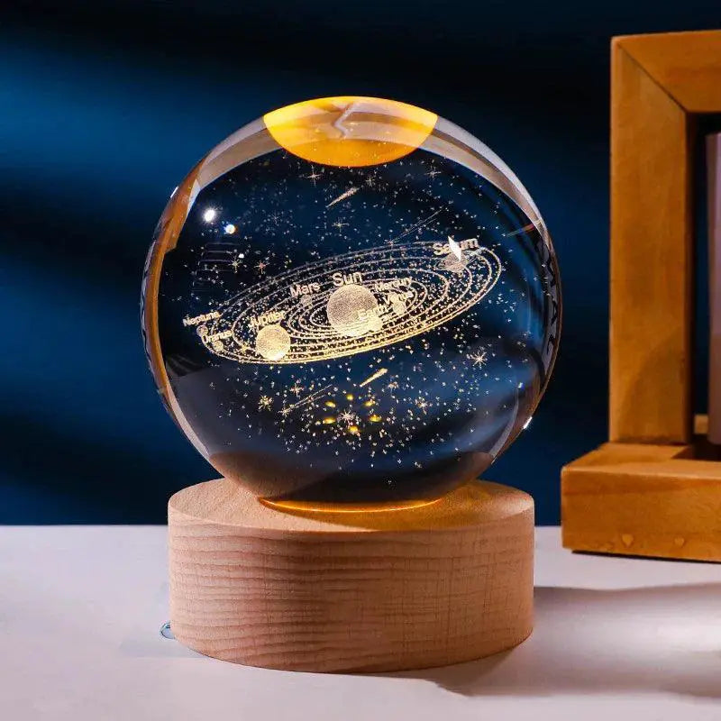 Valentines Day Galaxy Crystal Ball Led Night Light Gift