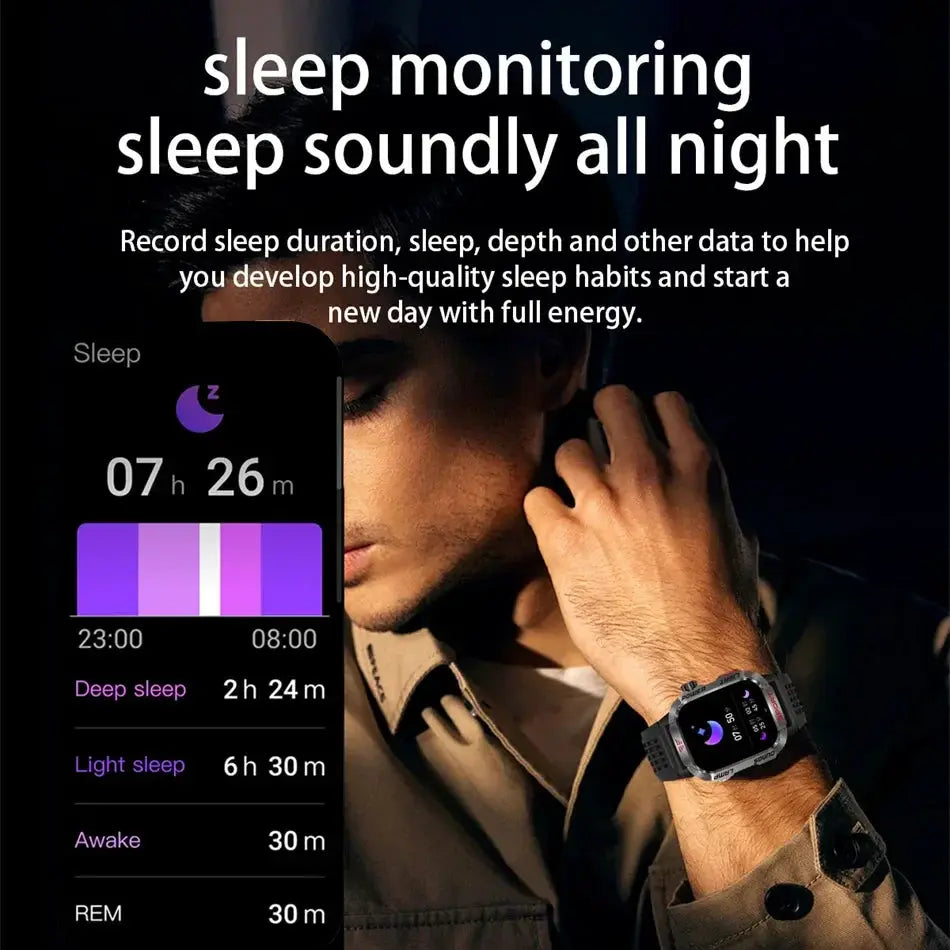 Rugged Military GPS Smart Watch For Men With Bluetooth Call - OurLum.com