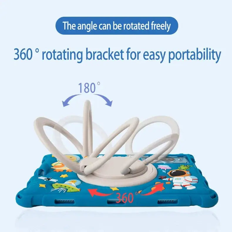 Soft Silicone Kids Rotating Stand Case For 10.1 Inch Tablet