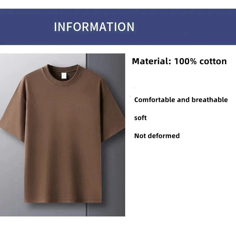 100% Pure Cotton Summer High-End Brand Men's T-Shirt - OurLum.com