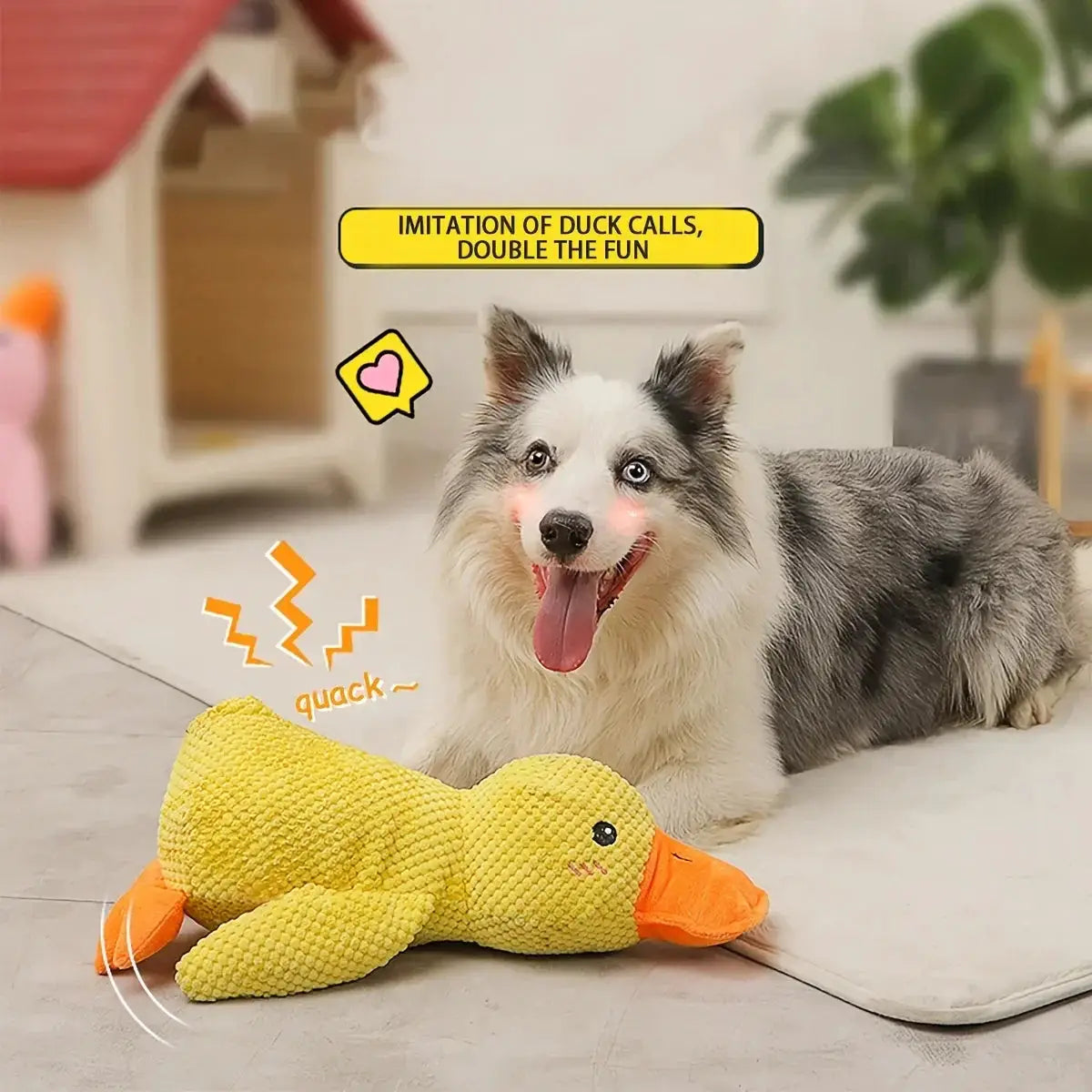 Large Duck Design Pet Grinding Teeth Squeaky Plush Toy