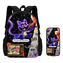 2 Pcs Set Smiling Anime Critters Backpack With Pencil Bags