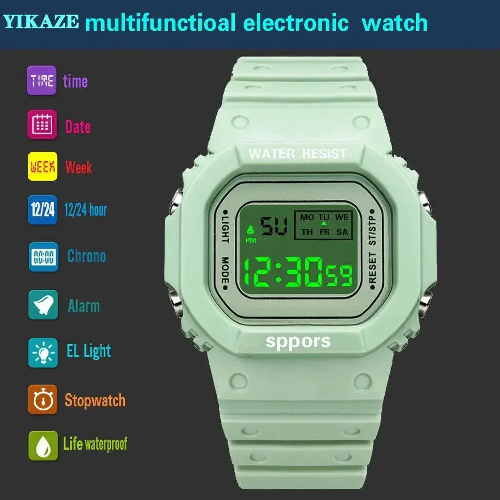 YIKAZE LED Sports Watch Waterproof Fitness Timepiece